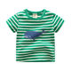 Boys’ short-sleeved T-shirt, striped, all cotton, embroidery