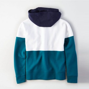 Custom Mens Cotton French Terry Oversized Spliced Colorblock Hoodies