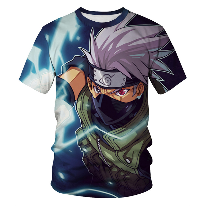 Summer Japanese anime hip-hop style Harajuku cosplay Sasuke Uchiba 3D printed mens T-shirt Featured Image