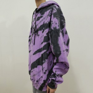 online men’s oversized hoodie streetwear front print tie dyed pullover hoodie