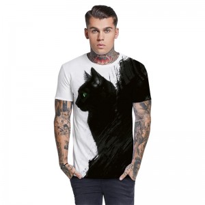 Customize Printing Low MOQ Design Full All Over Look High Street Oversize Men T shirt Plus Size Men’s Clothing