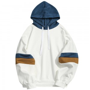 2022 Hip Hop Hooded Sweatshirt Casual Patchwork Stitching Parallel Bars Slim Unisex Sweatshirt Mens Cut and Sew Custom Hoodie