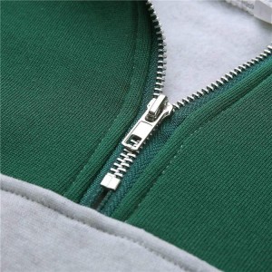 2022 Vintage 1/4 Zip up Sweatshirts Streetwear Letter Printed Fleece Turn-down Collar Women Loose Sweatshirt Quarter ZI